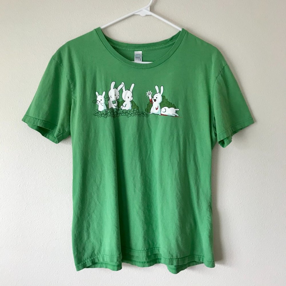 Vintage Rabbit Graphic Tee Green - Picture 4 of 7